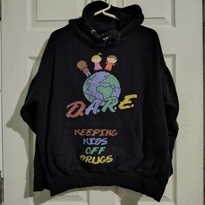 Dare Black L Kids Hoodie with Earth and Kids Design